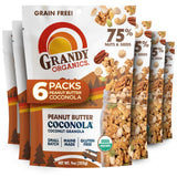 Grandy Organics Peanut Butter Coconola - Certified Organic Grain Free Granola - 10g Protein - Gluten Free, Non GMO, Vegan & Paleo Friendly - Peanuts