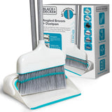 BLACK+DECKER Butler Broom and Dustpan Set for Home, Short Handle, Stand Up and Lightweight Space Saving Dust Pan and Broom Combo for Kitchen, Living