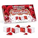Hazer Baba Turkish Delight Candy with Rose Petals, 16oz (Pack of 1), Gourmet Snack Box, Traditional, Vegan Snack, Turkish Lokum, Unique Sweets