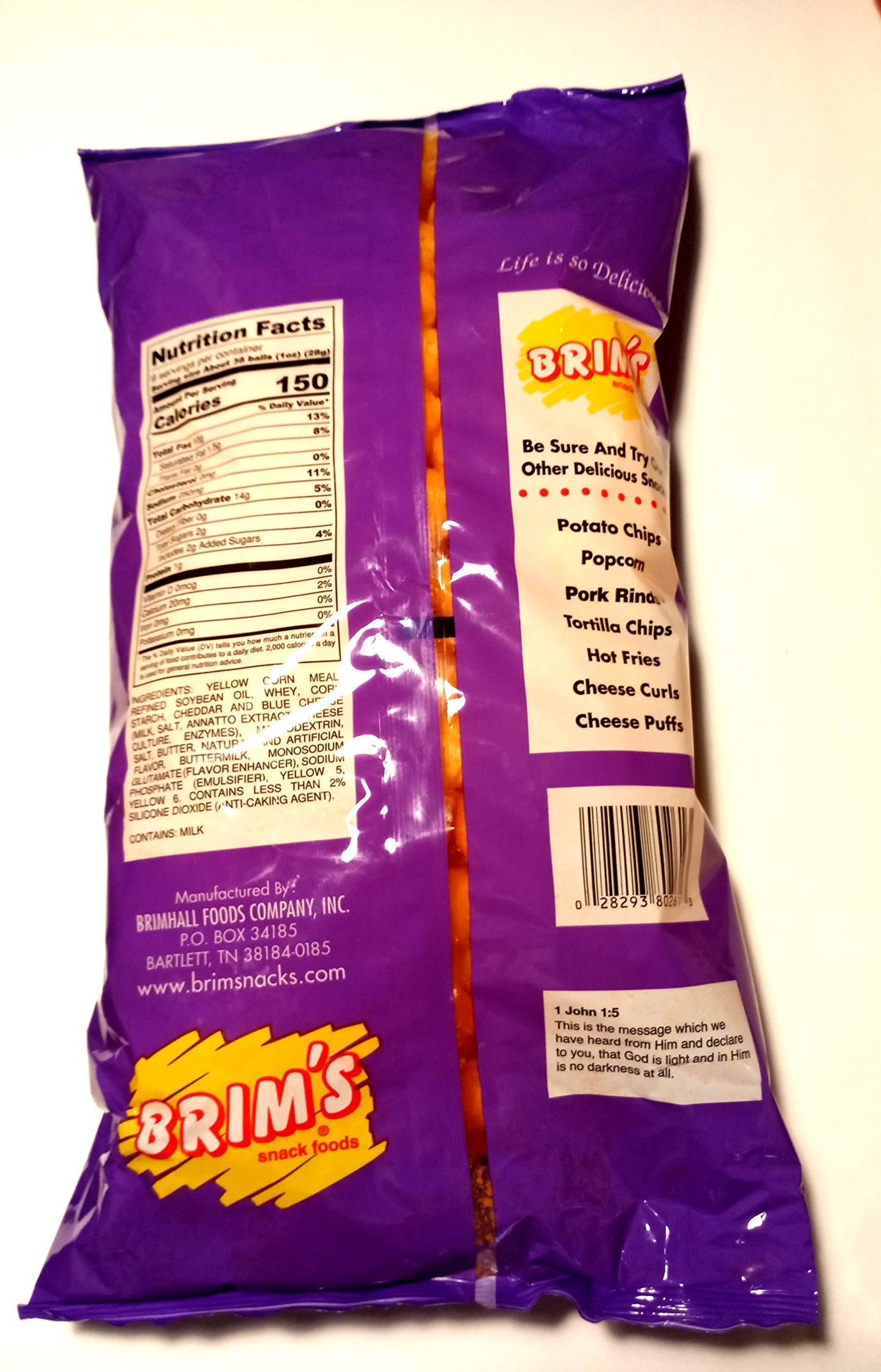 Brim's Cheese Balls 9 oz Bag Made with Real Cheese