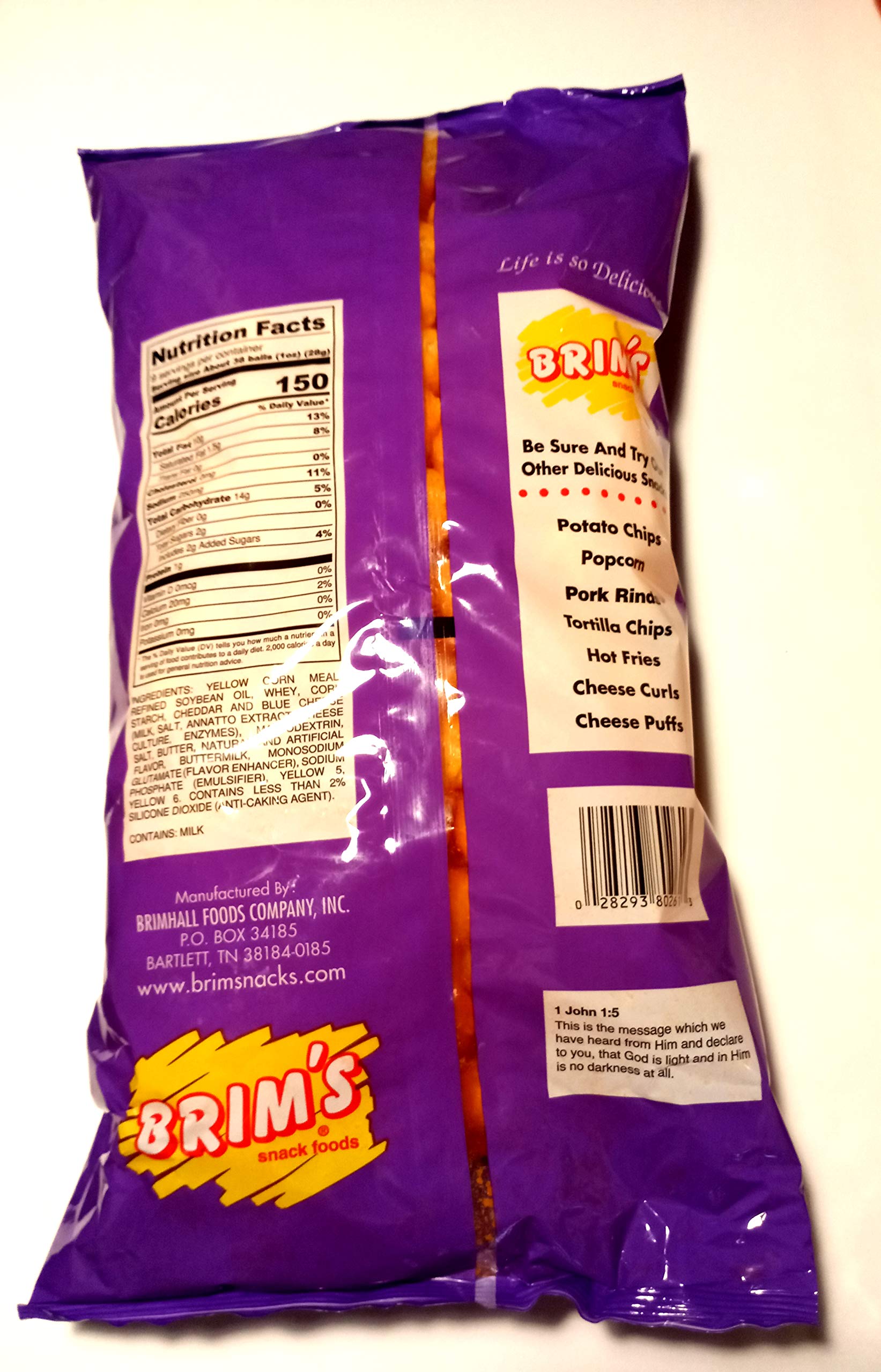 Brim's Cheese Balls 9 oz Bag Made with Real Cheese