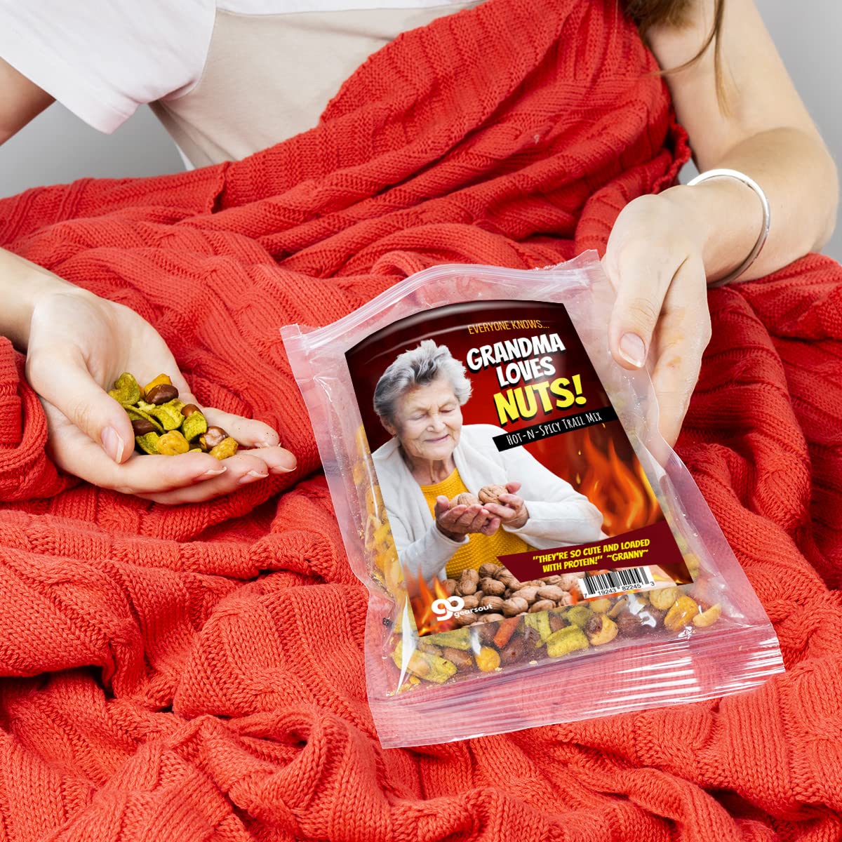Grandma Loves Nuts Spicy Trail Mix - Funny Snacks for Women - Spicy Blend, Made in the USA