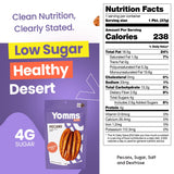 Yomms Crunchy Joy Glazed Whole Pecan Halves, 3.5 oz, Gluten-Free & Non-GMO Healthy Dessert Snack - Low Sugar Classic Candied Nut Pouch - Roasted