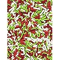 Red Green White Edible Sprinkles for Holiday Christmas Cake Decorating, Cupcakes, Cookies, Ice Cream and Donut Toppings Edible Decorating Baking