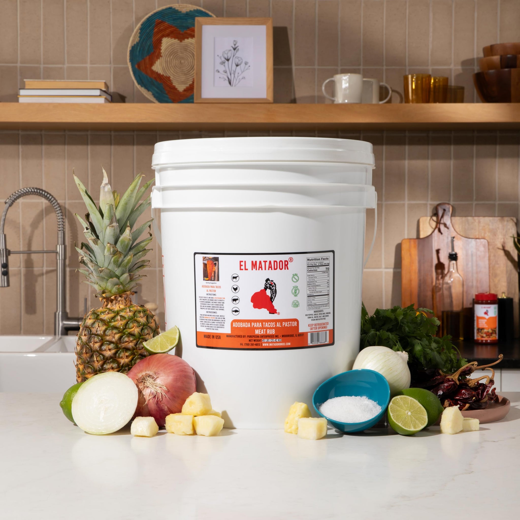 El Matador Adobada Para Tacos Al Pastor - 45lb Bulk Mexican Marinade for Tacos Al Pastor- Commercial Use & Food Service Adobo/Adobada (Al Pastor)