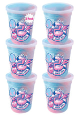 Fun Sweets Cotton Candy 6-Pack - Blue Raspberry and Cherry Swirl Flavor CottonCandy in 1.5 oz Tubs - Individual Carnival Cotton Candy Tubs