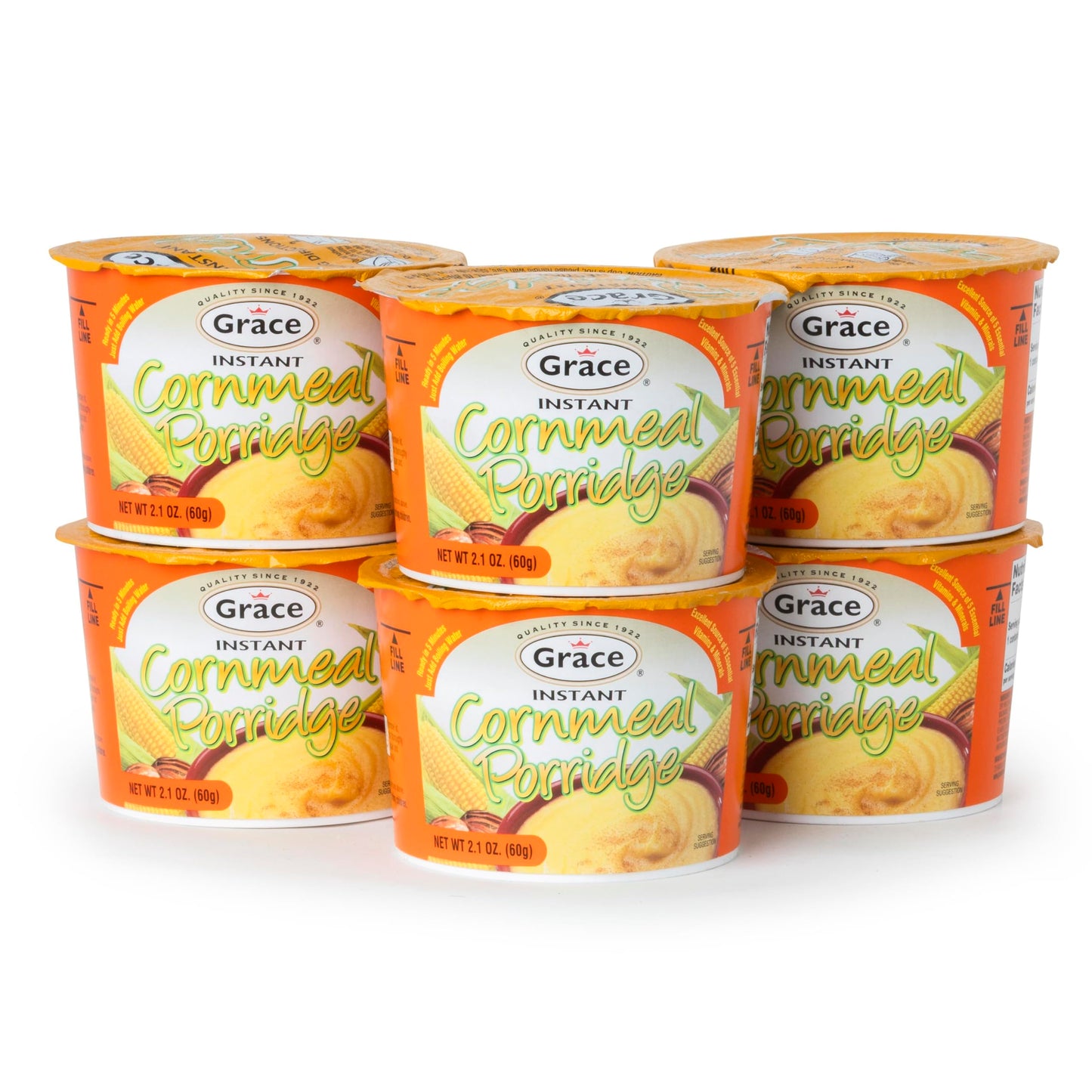 Grace Instant Cornmeal Porridge 2.1oz - 6 Pack