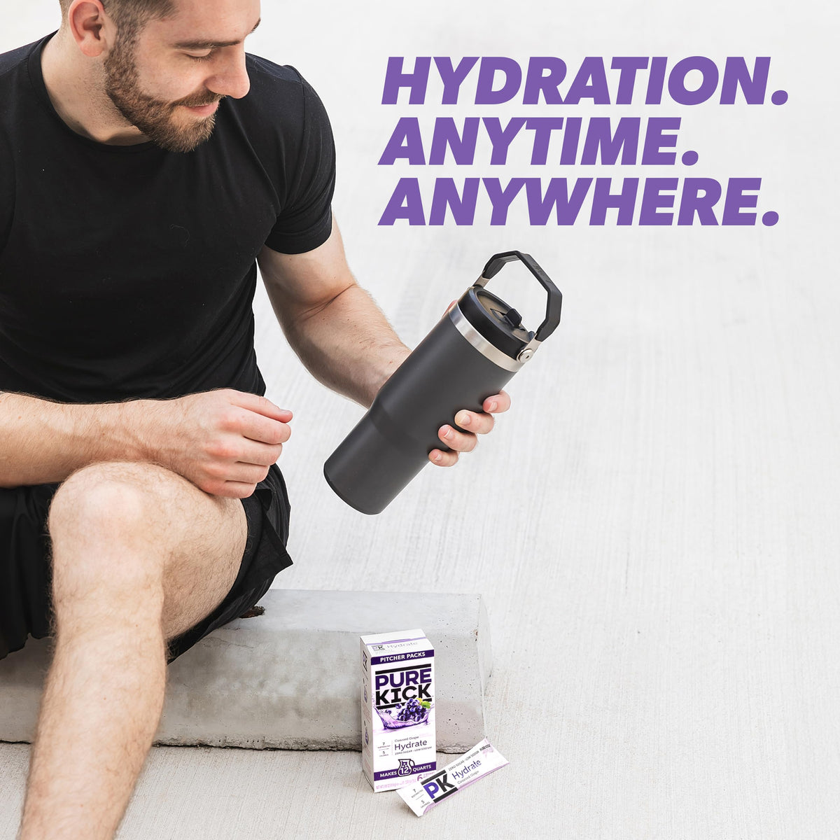 Pure Kick Hydration Pitcher Pack, Concord Grape, 6 Packets