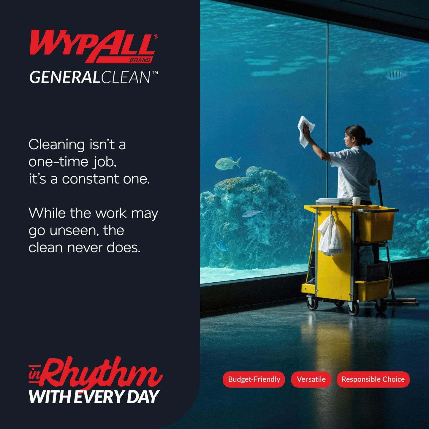 WypAll GeneralClean X60 Cloths Multi-Task Cleaning Wipes, Jumbo (34965), Strong and Absorbent Towels, Blue (1 Roll of 1,100 Sheets, 1,100 Sheet Total)