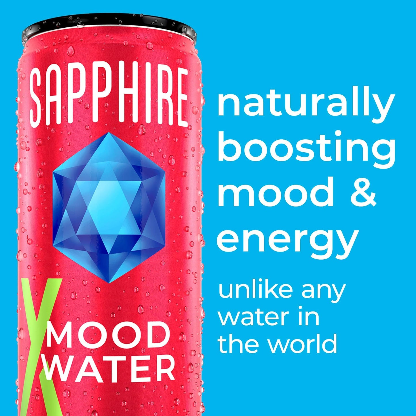 Want a Natural Mood & Energy Boost with No Alcohol? Sapphire Sparkling Mood Water is a Premium Non-Alcoholic Spritzer Boosting Mood & Energy