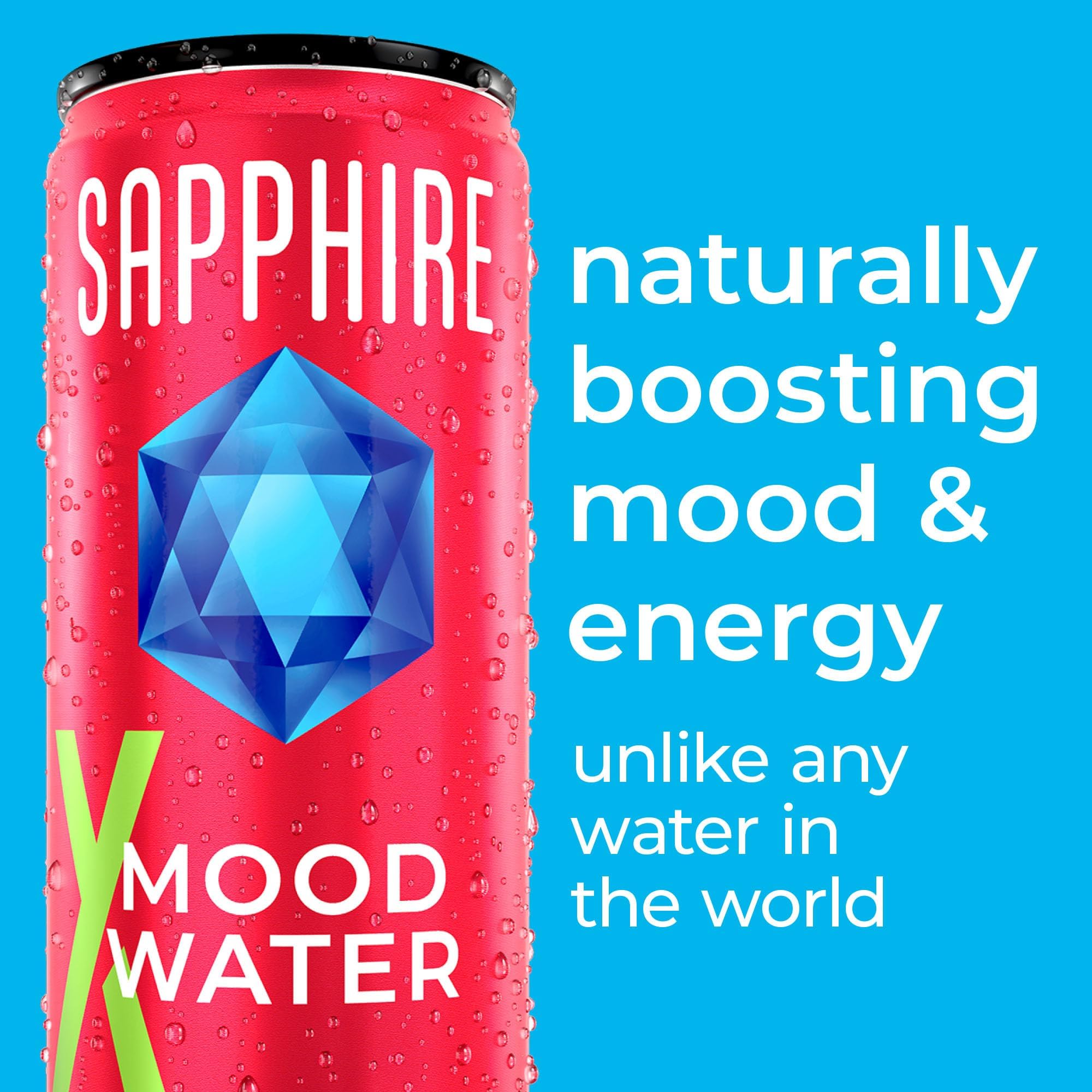 Want a Natural Mood & Energy Boost with No Alcohol? Sapphire Sparkling Mood Water is a Premium Non-Alcoholic Spritzer Boosting Mood & Energy