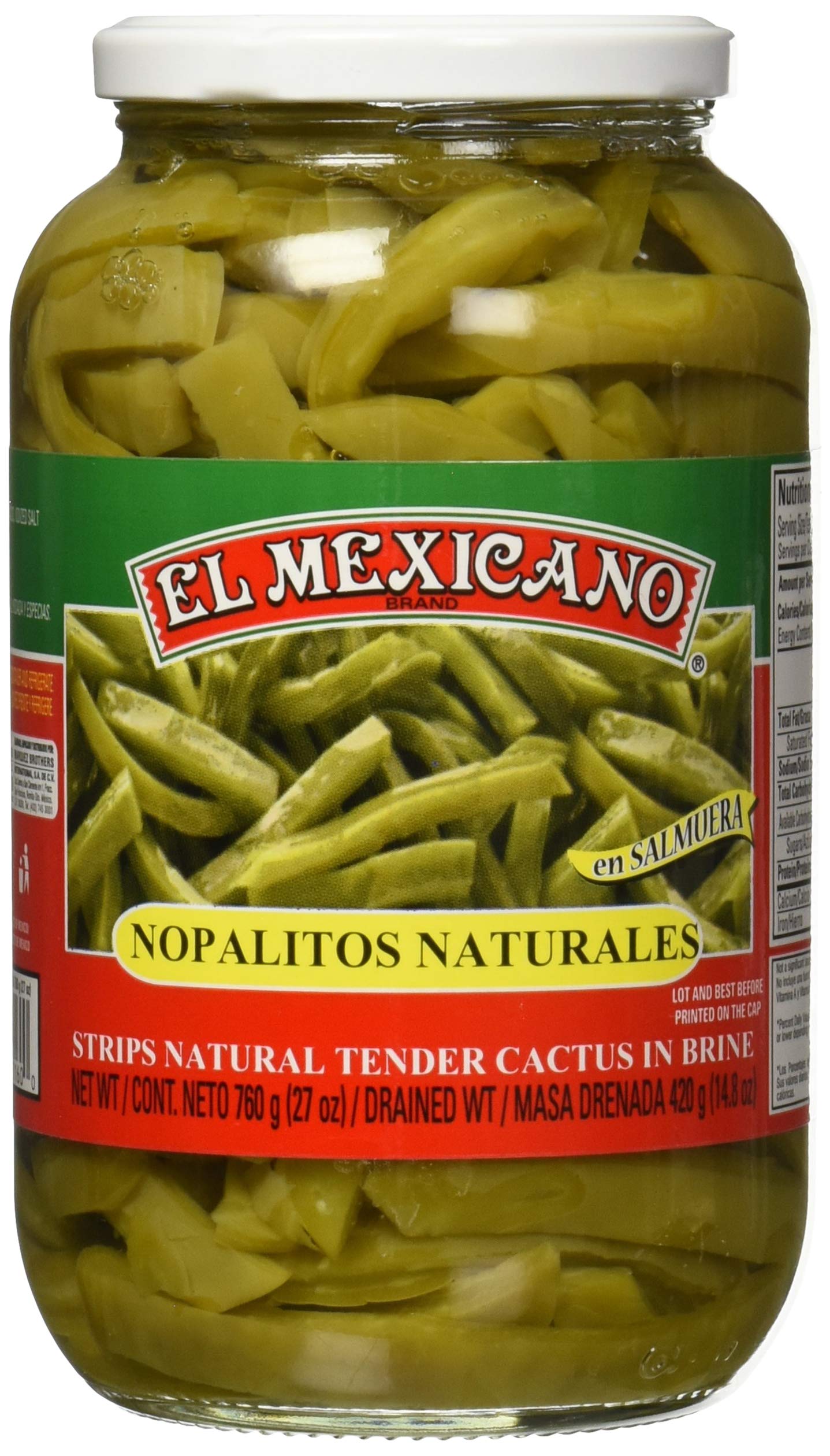 El Mexicano Natural Tender Cactus in Brine (27oz) (Pack 12)