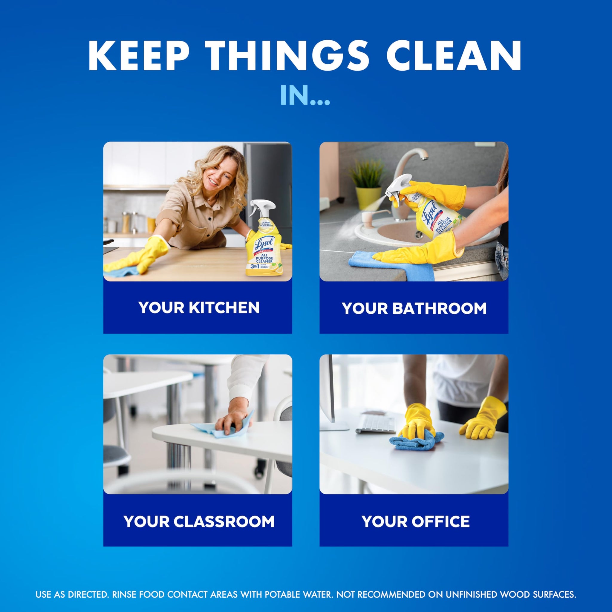 Lysol All Purpose Cleaner Spray, Multi-Purpose Disinfecting Spray, Kitchen & Bathroom Cleaner, Lemon Breeze Scent, 32 Fl Oz