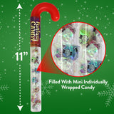 Christmas Candy Cane Filled with Candies, 12 Pack Large Candy Cane Filled With Assorted Mini Candies, Great for Christmas Goody Bag Filler, Stocking