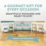 Florida Pure Sea Salt Gift Set - 4 Flavors Bundle with Garlic, Rosemary, Maple Bacon & Pure | Hand-Harvested, Mineral-Rich, All-Natural - Flaky Sea