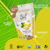 SOL SIMPLE Regenerative Organic Certified, Dried Banana | 6oz Snack Pack (2 Bags Total) | One Ingredient | Vegan | Non-GMO | No Added Sugar | Fair