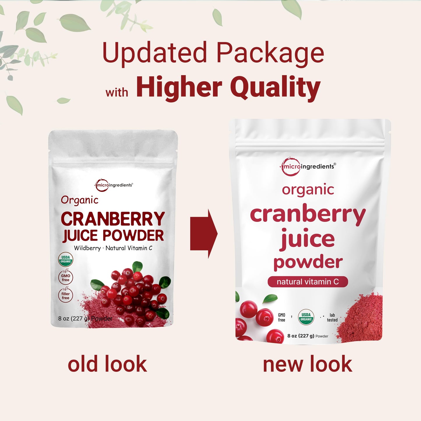 Sustainably US Grown, Organic Cranberry Juice Powder (Wild Cranberry Supplements Cold Pressed), 8 Ounce | Supports Urinary Tract Cleanse & Prostate