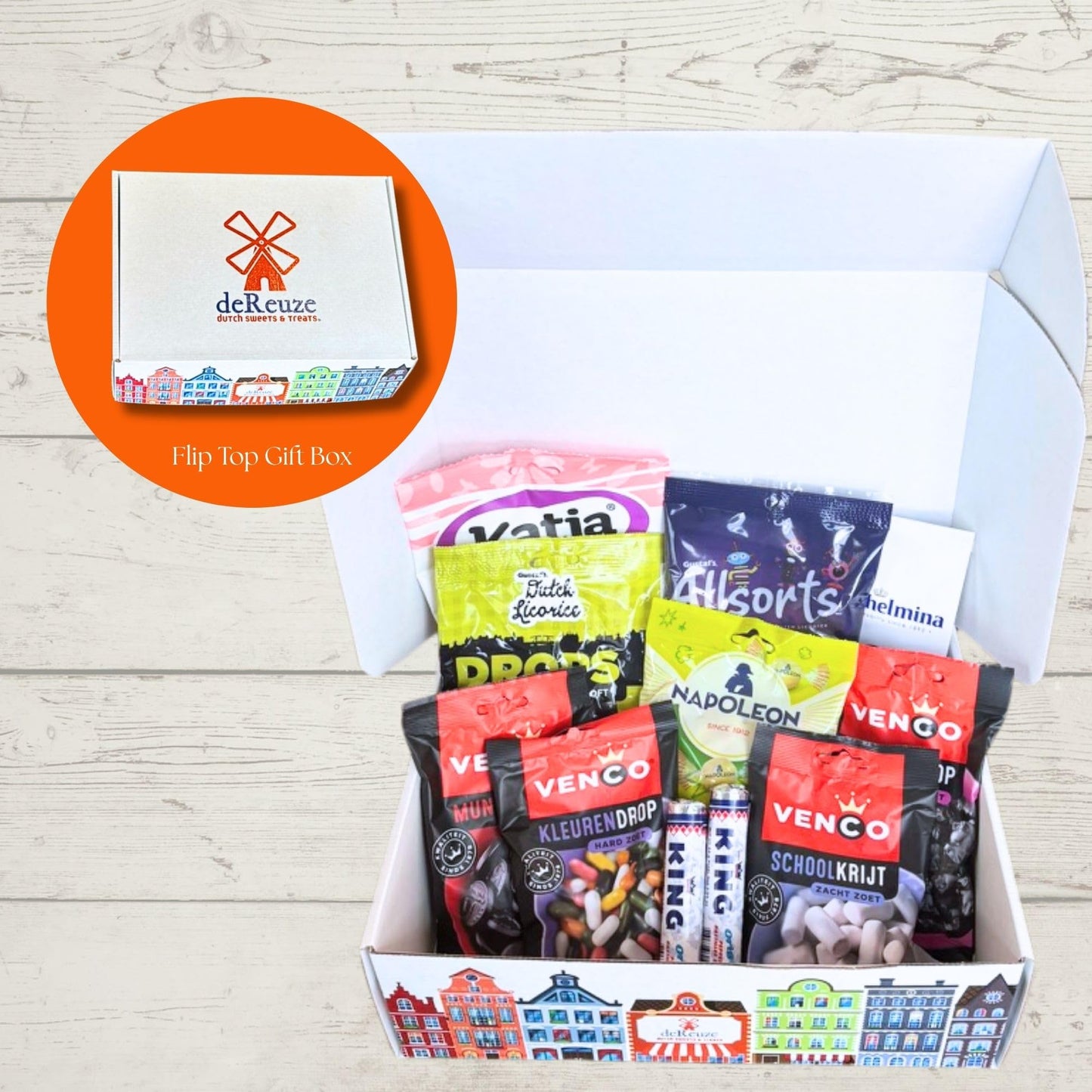 deReuze Dutch Candy Variety Pack with Black Licorice Candy in a Flip Top Box, Gift of Premium Assortment of Authentic Imported Sweet Treats from
