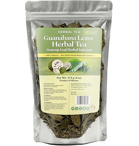 Guanábana Leaves Herbal Tea - Soursop Leaves (Annona muricata) - Jumbo Size - Net Wt. 113 g (4 oz) - 100% Natural, Hand-Selected, Sun-Dried Leaves