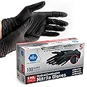 MED PRIDE Black Nitrile Gloves XL | Box of 100 Gloves | 5 Mil | Powder-Free, Latex-Free, Exam Grade | Tattoo, Mechanic, Food Prep, Cleaning