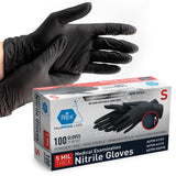 MED PRIDE Black Nitrile Gloves XL | Box of 100 Gloves | 5 Mil | Powder-Free, Latex-Free, Exam Grade | Tattoo, Mechanic, Food Prep, Cleaning