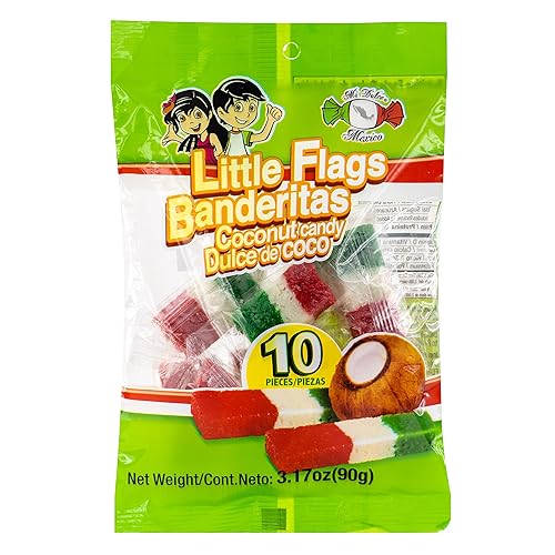 MDM LITTLE FLAGS BANDERITAS COCONUT CANDY 10PC PEG BAG 3.17OZ