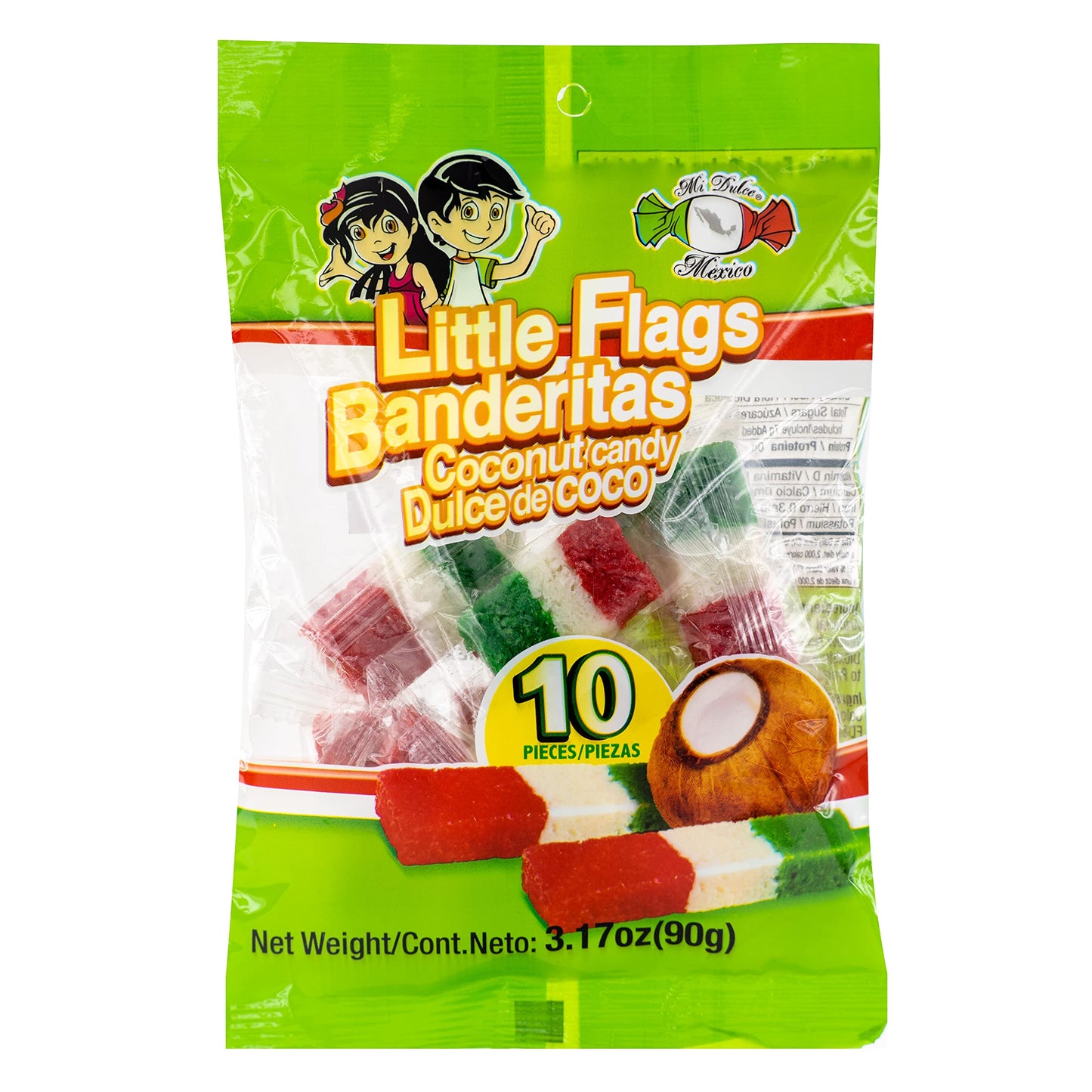 MDM LITTLE FLAGS BANDERITAS COCONUT CANDY 10PC PEG BAG 3.17OZ