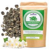 Sou Zen Jasmine Dragon Pearls Tea 4oz (113g) | Premium Quality Hand-Rolled Green Tea | Raw, Non-GMO and Naturally Organic | No Preservatives