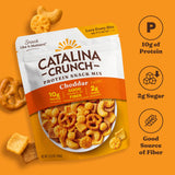 Catalina Crunch Protein Snack Mix with Cheese Crisps | 10g Protein, 2g Sugar per Serving | Good Source of Fiber, Gluten Free | Cheddar, 5.25 Ounce Bag