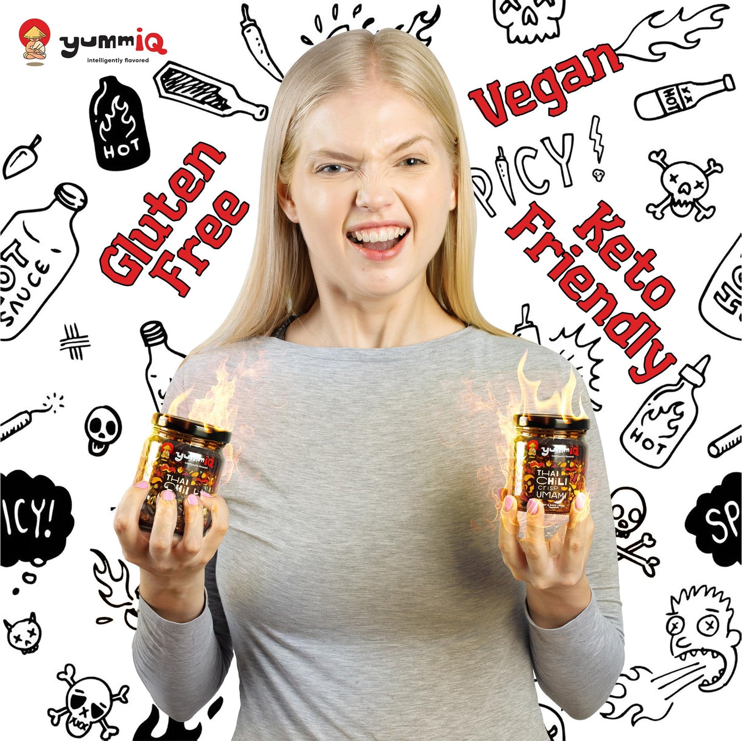Thai Chili Crisp Umami Sauce - Crunchy Spicy Garlic with Fresh Peppers - Vegan, No MSG or Preservatives Bold Flavor - Hot Oil Condiment for Noodles