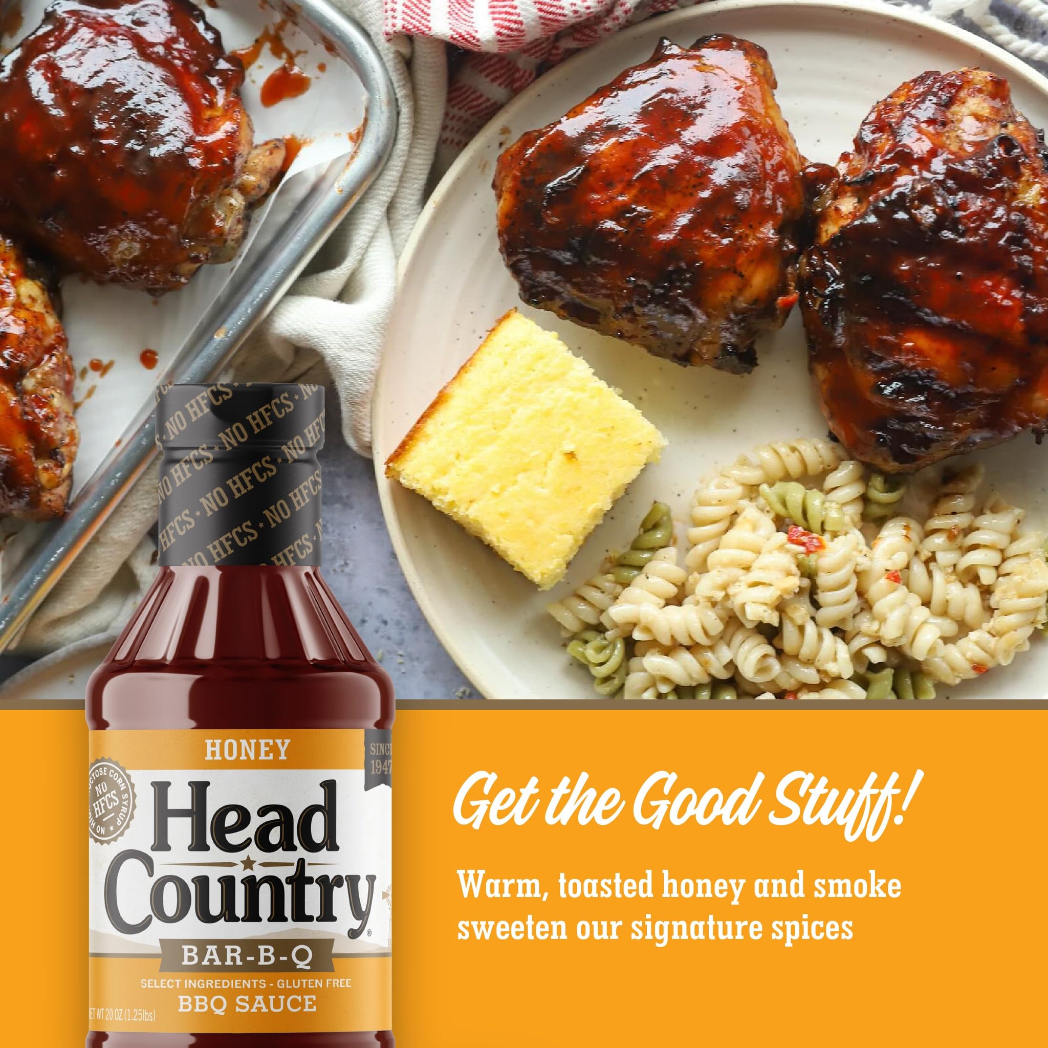Head Country Honey BBQ Sauce | 20 oz | Sweet & Savory Barbecue Sauce