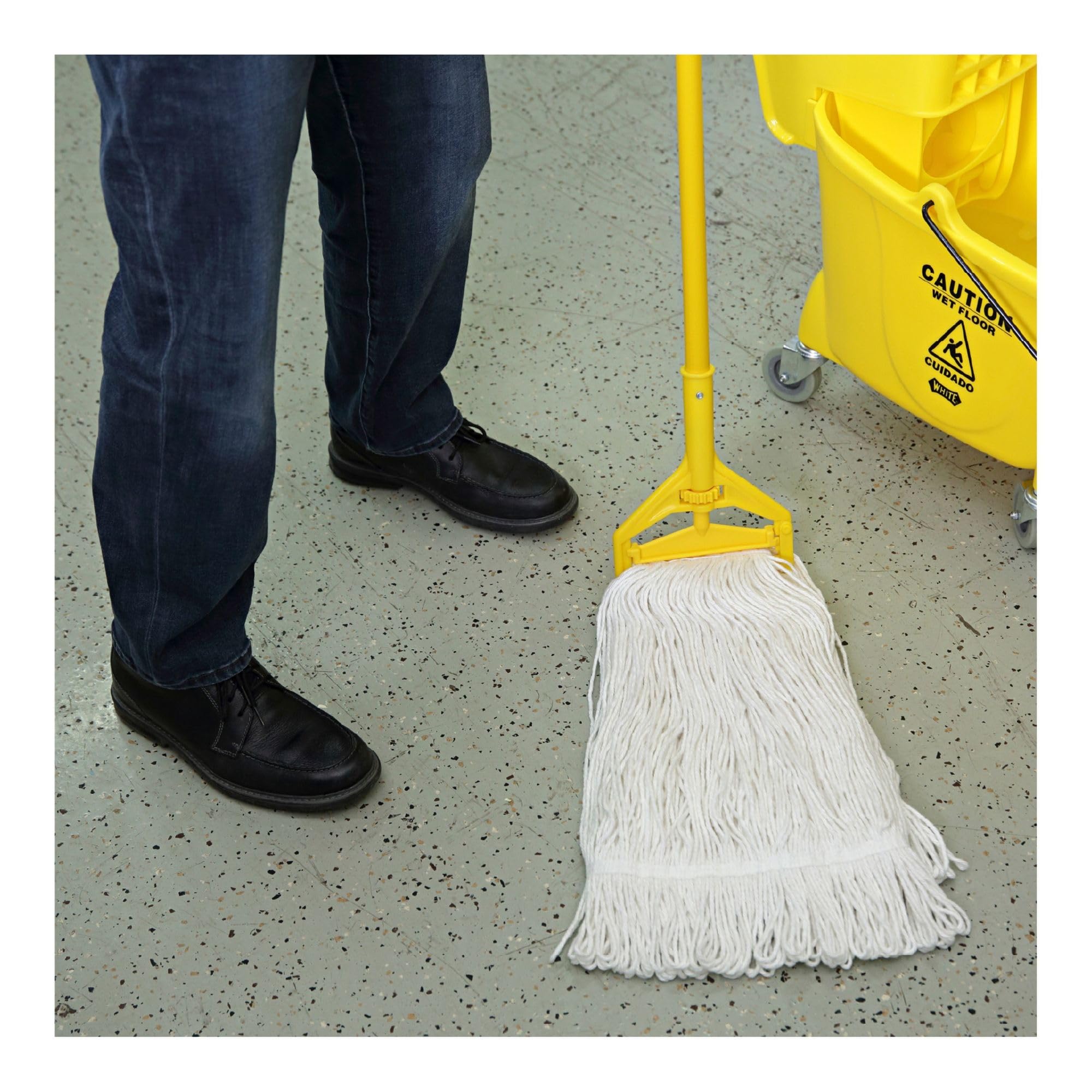 Boardwalk Premium Cut-End Wet Mop Heads, Cotton, 16oz, White, 12/Carton