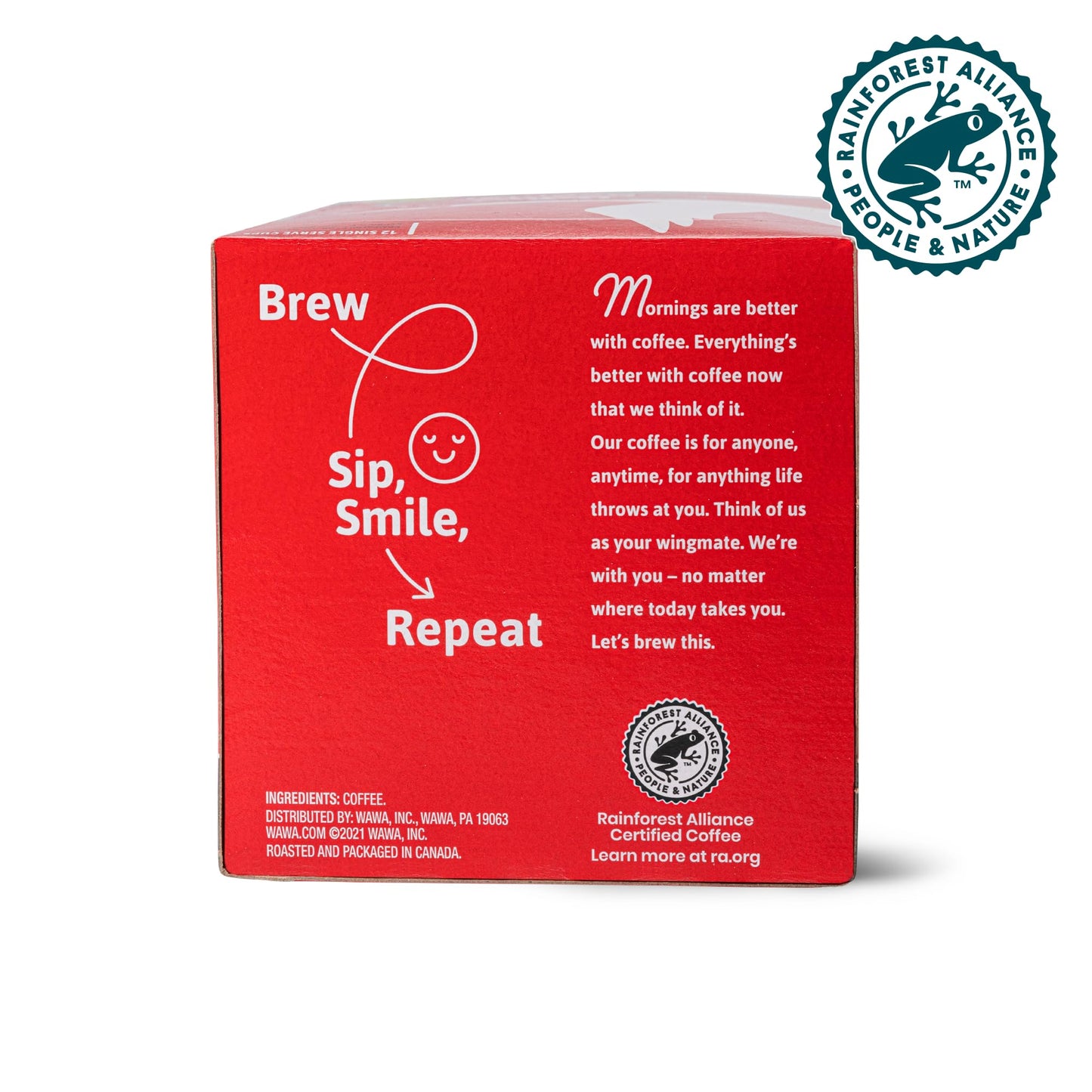 Wawa Mild Roast Single Cup Coffee Pods, 12 Pods, 1 Box, Regular Smooth & Balanced Classic Blend, Single Serve, Slightly Sweet, 100% More Responsibly