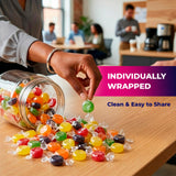 Assorted Fruit Hard Candy, 90 Pcs Individually Wrapped Fruit Drops Bulk 16 oz Bag Classic Hard Boiled Sweets for Office Candy Dish, Party Favors