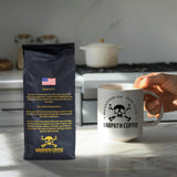 Warpath Coffee Light Roast Ground Coffee, Holiday Blend, High Caffeine, Extra Strong Roasted 100% Arabica Ground Holiday Blend Coffee, Rich Aroma