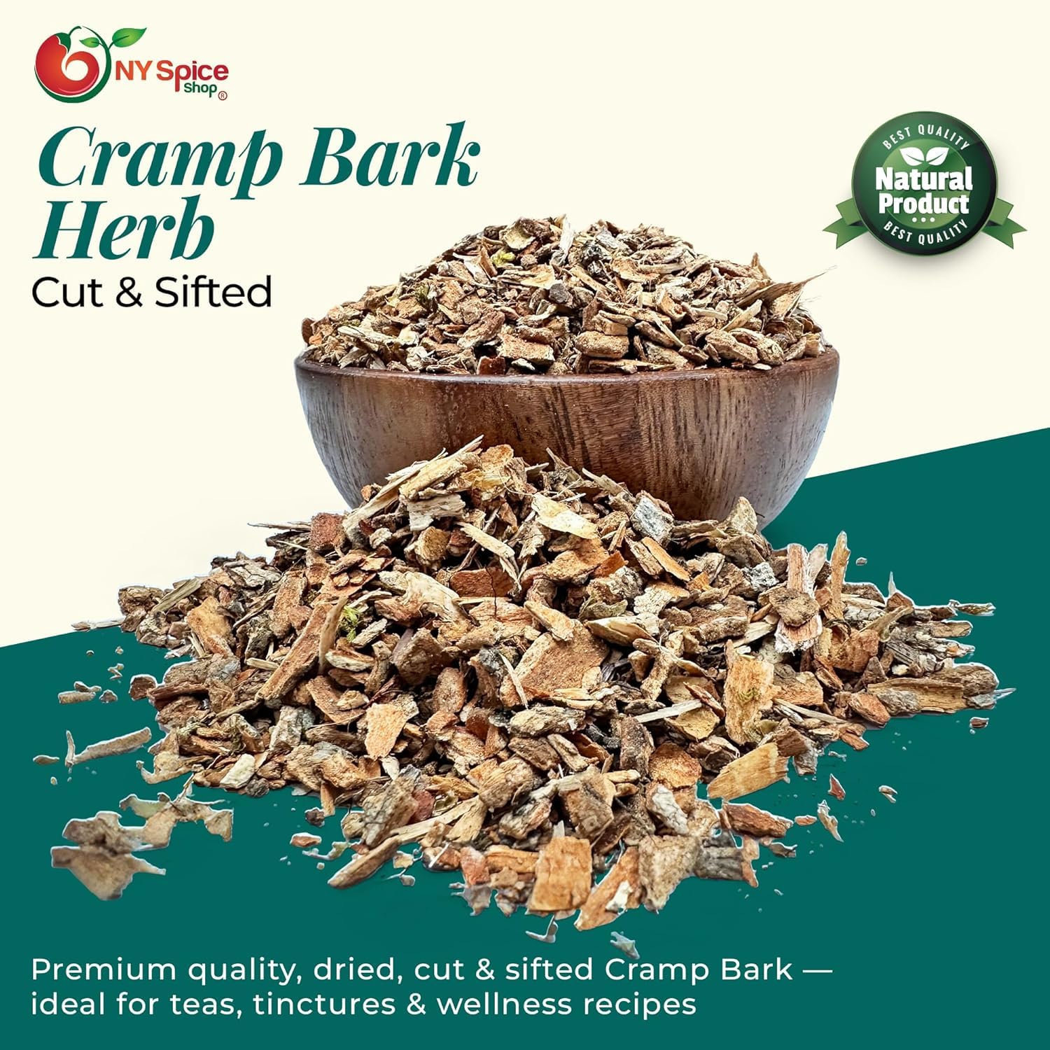 NY Spice Shop Cramp Bark Cut & Sifted - 4 Ounce Viburnum Opulus - Herbal Cramp Bark Ingredient for Herbal Tea and Traditional Decoction Use with Woody