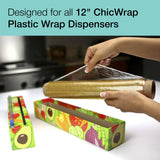 ChicWrap Professional Grade Plastic Wrap Refill Roll - 12 Inch X 250 Feet - Professional Grade Plastic Wrap - BPA Free and Kosher Certified - Reduces