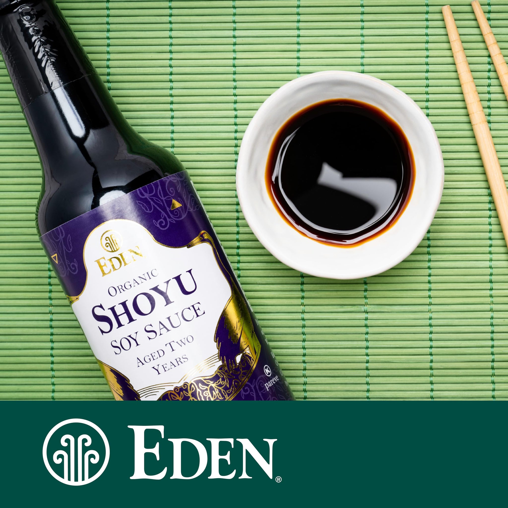 Eden Organic Shoyu Soy Sauce (*NEW*), Artisan Brewed in Japan, Aged 2 Years in Hundred-Year-Old Cypress Wood Barrels, 10 fl oz (296 ml)