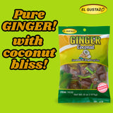 El Gustazo Ginger Coconut Candy - Caramelo de Jengibre y Coco, 6 oz (171 g) Bag - Individually Wrapped Hard Candy