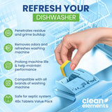 Dishwasher Cleaner Tablets & Deodorizer - 48 Pack (2 Year Supply) Deep Cleaning Descaler Pods, Removes Limescale, Hard Water, Calcium, Grease & Odor