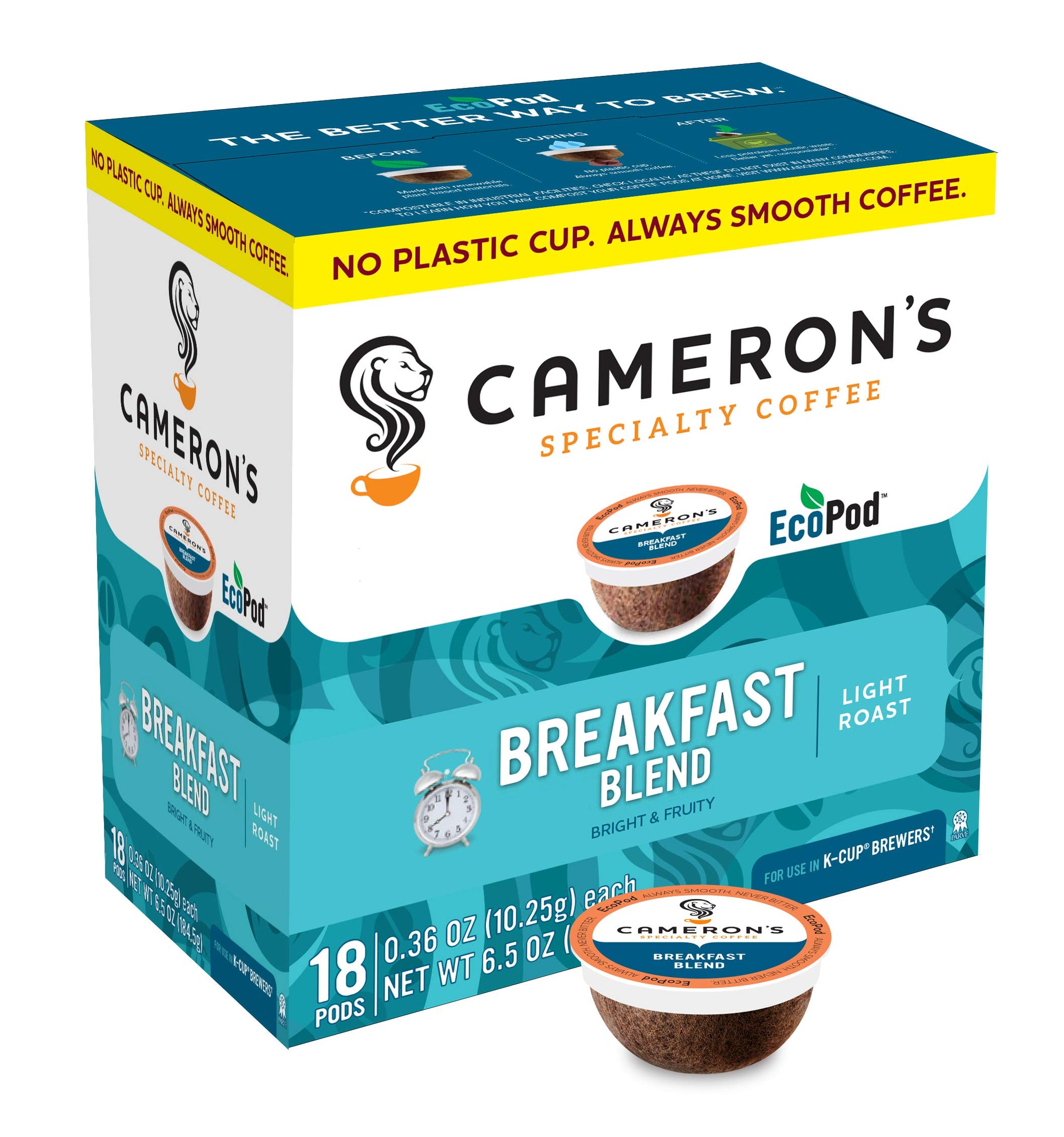 Cameron's Coffee Single Serve Pods, Breakfast Blend, 18 Count (Pack of 1)