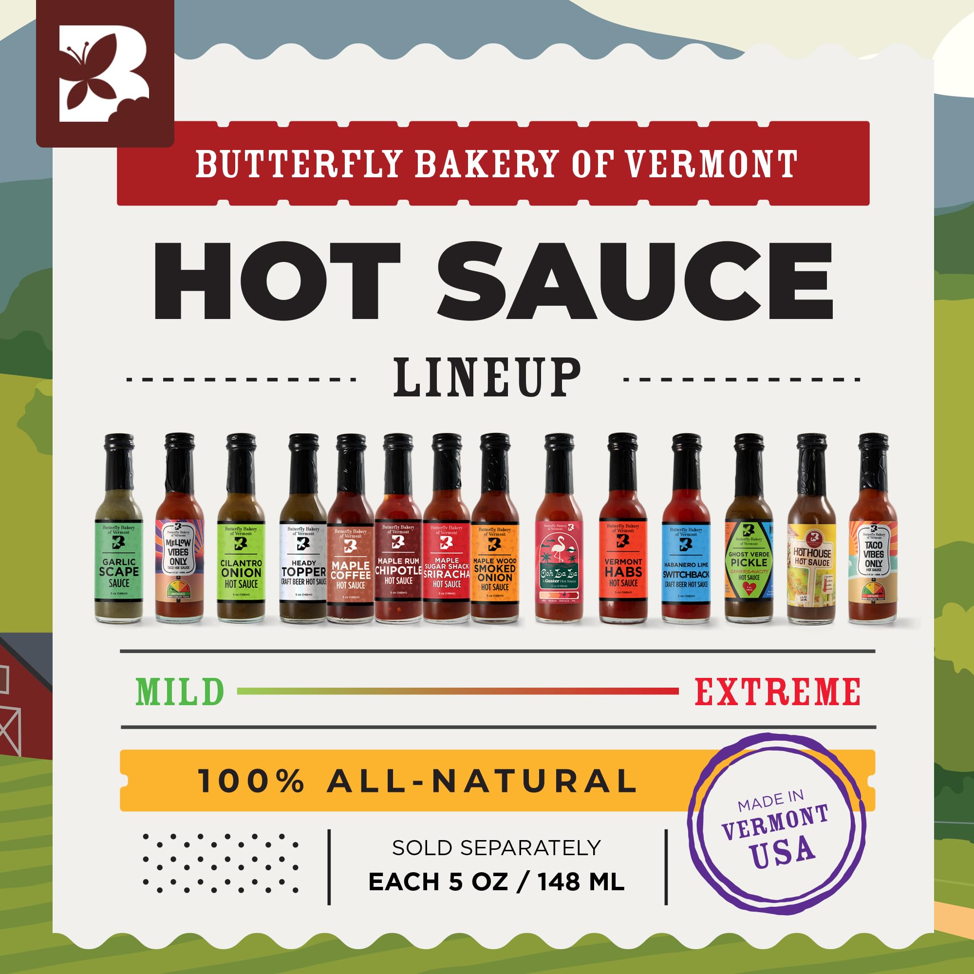 Butterfly Bakery of Vermont Maple Rum Chipotle Hot Sauce, 5 fl oz