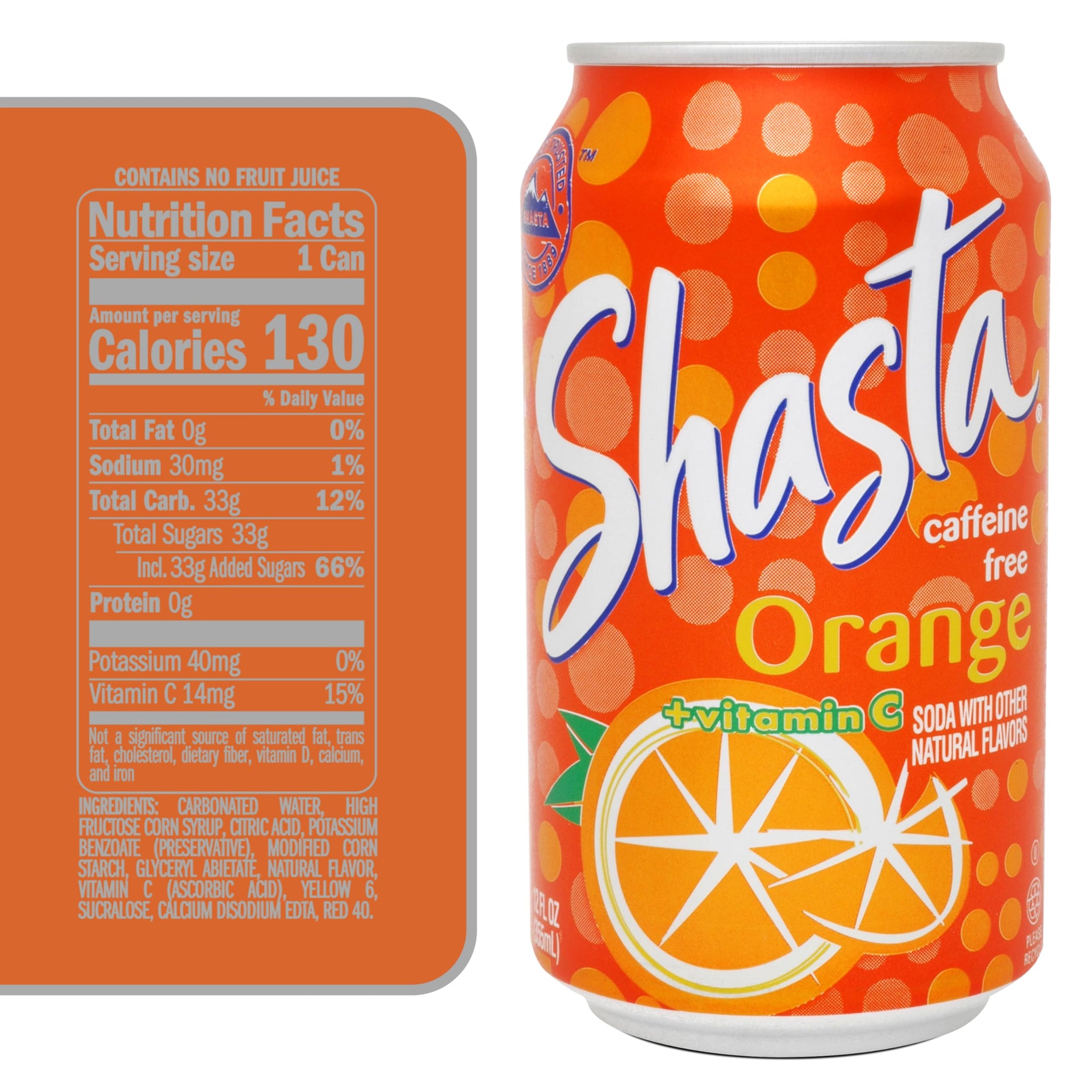 Shasta Orange | 12-Pack of 12oz Cans | Tangy & Sweet Orange Soda | Caffeine-Free | Family Favorite