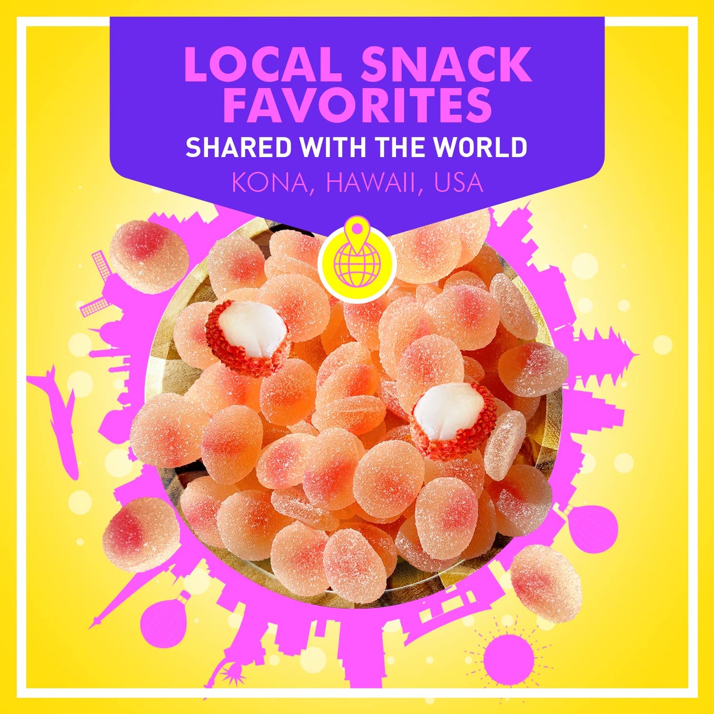 Gummy Sour Lychee Fruit Candy 12 oz - Sweet and Delicious Candy Snack - Perfect Size Bag For Sharing With Friends - Bite Size Pieces For Any Occasion
