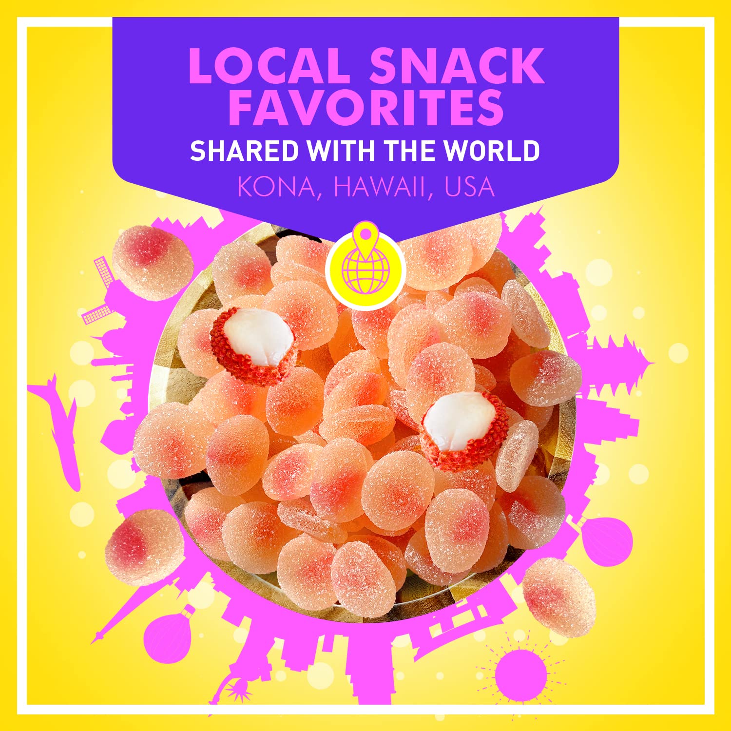 Gummy Sour Lychee Fruit Candy 12 oz - Sweet and Delicious Candy Snack - Perfect Size Bag For Sharing With Friends - Bite Size Pieces For Any Occasion