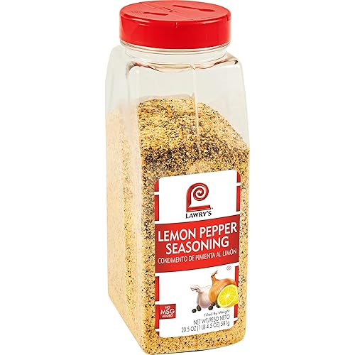 Lawry's Lemon Pepper Seasoning, 20.5 oz - One 20.5 Ounce Container of Lemon Pepper Blend to Add a Burst of Fresh Flavor to Vegetables, Fish, Seafood