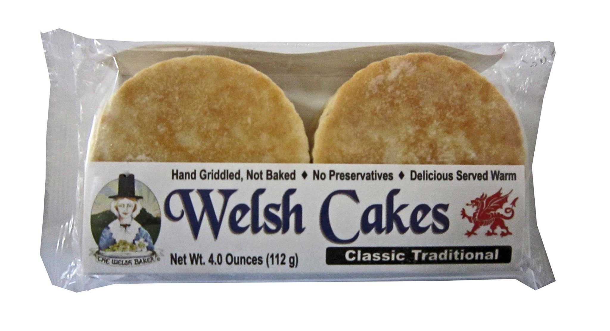 Welsh Cakes by Welsh Baker - Variety 2 Pack - Traditional Classic and Currant Flavors - Handmade - 4 cakes per pack - 8 Cakes in All