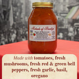 Michael's of Brooklyn Pepper & Mushroom Pizzaiola Sauce 32oz Jar with Spoon - Italian Mushroom Pasta Sauce with Basil & Bell Peppers - Gluten Free