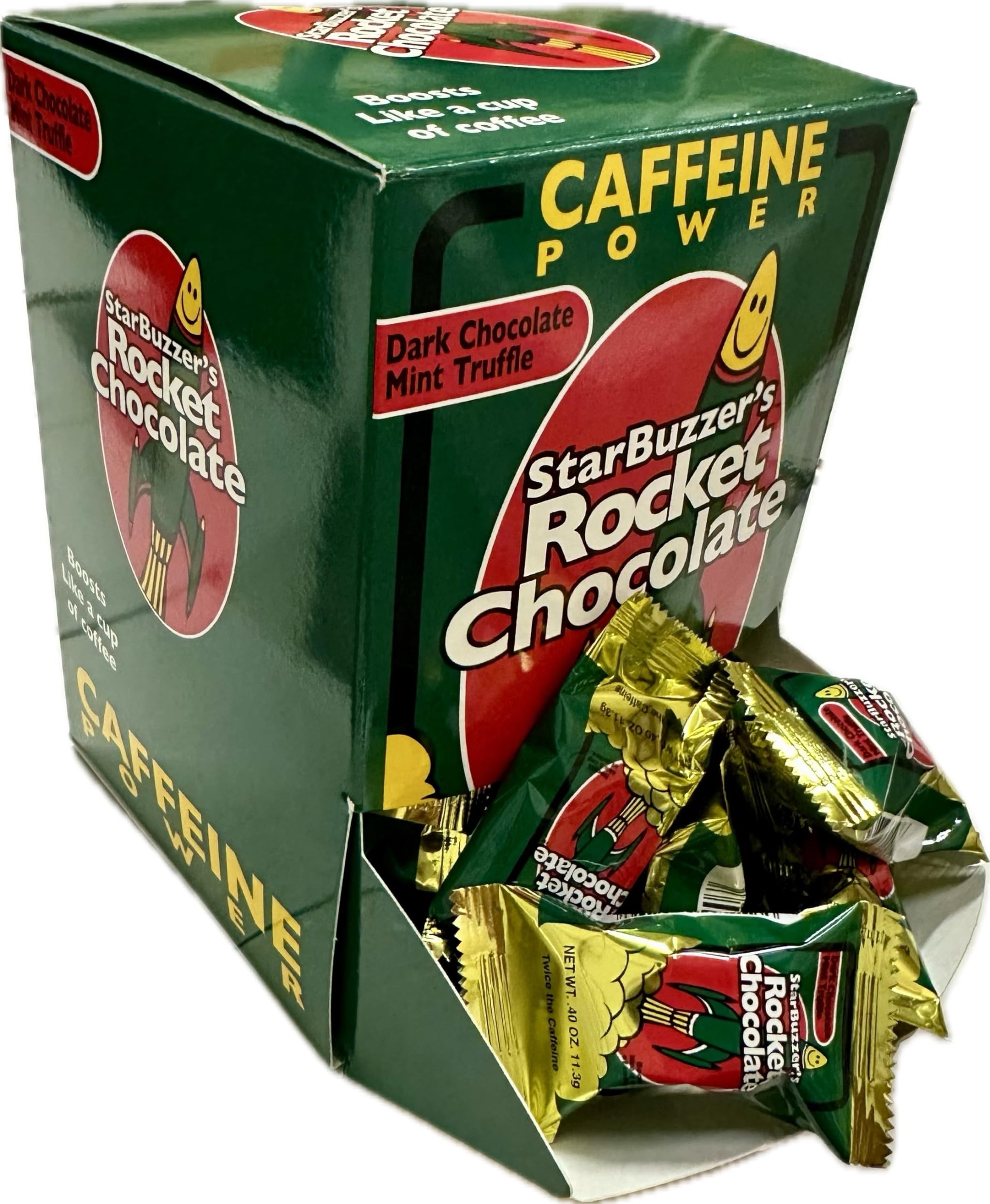 Rocket Chocolate Dark Chocolate Mint Flavored Caffeinated Chocolate Truffles, 50 count, Mini
