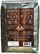 Two Volcanoes Ground Coffee - Dark Roast Espresso Blend - 2 lb bag - Guatemala Delicious Gourmet Coffee. Great for French Press. Get The Kick, Enjoy